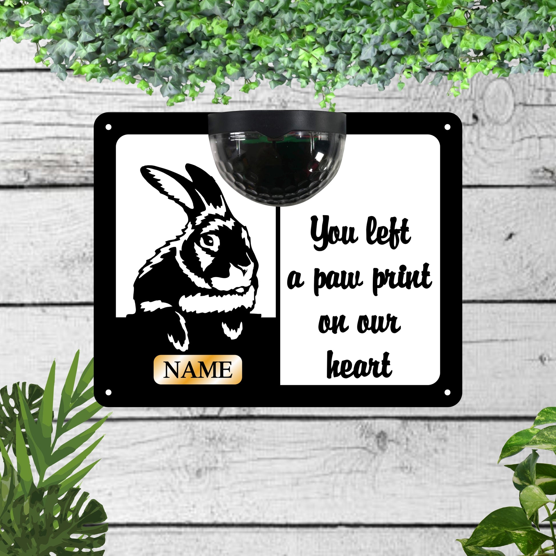 Rabbit Memorial Solar Wall Plaque 3 | John Alans