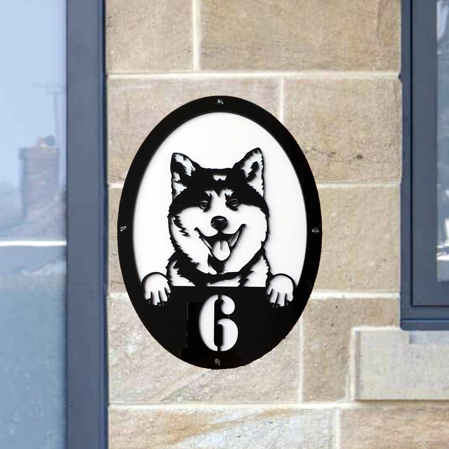 Dog Door number plaque (dog breeds F to P) | John Alans