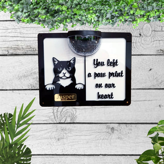 Cat Memorial Solar Wall Plaque | John Alans