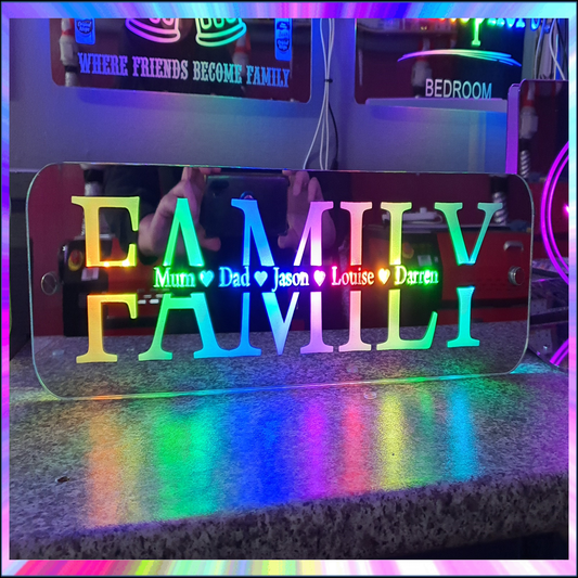 Rainbow L.E.D Mirror Family