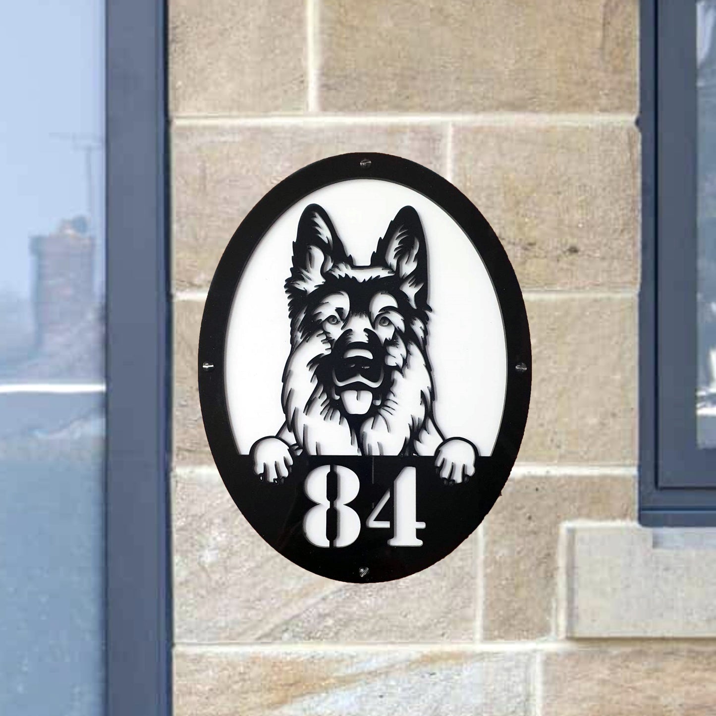 Dog Door Number Plaque (dog breeds A to E) | John Alans