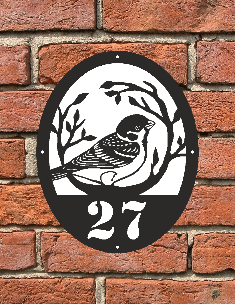 Personalised Door Number Plaque Sign With a bird | John Alans
