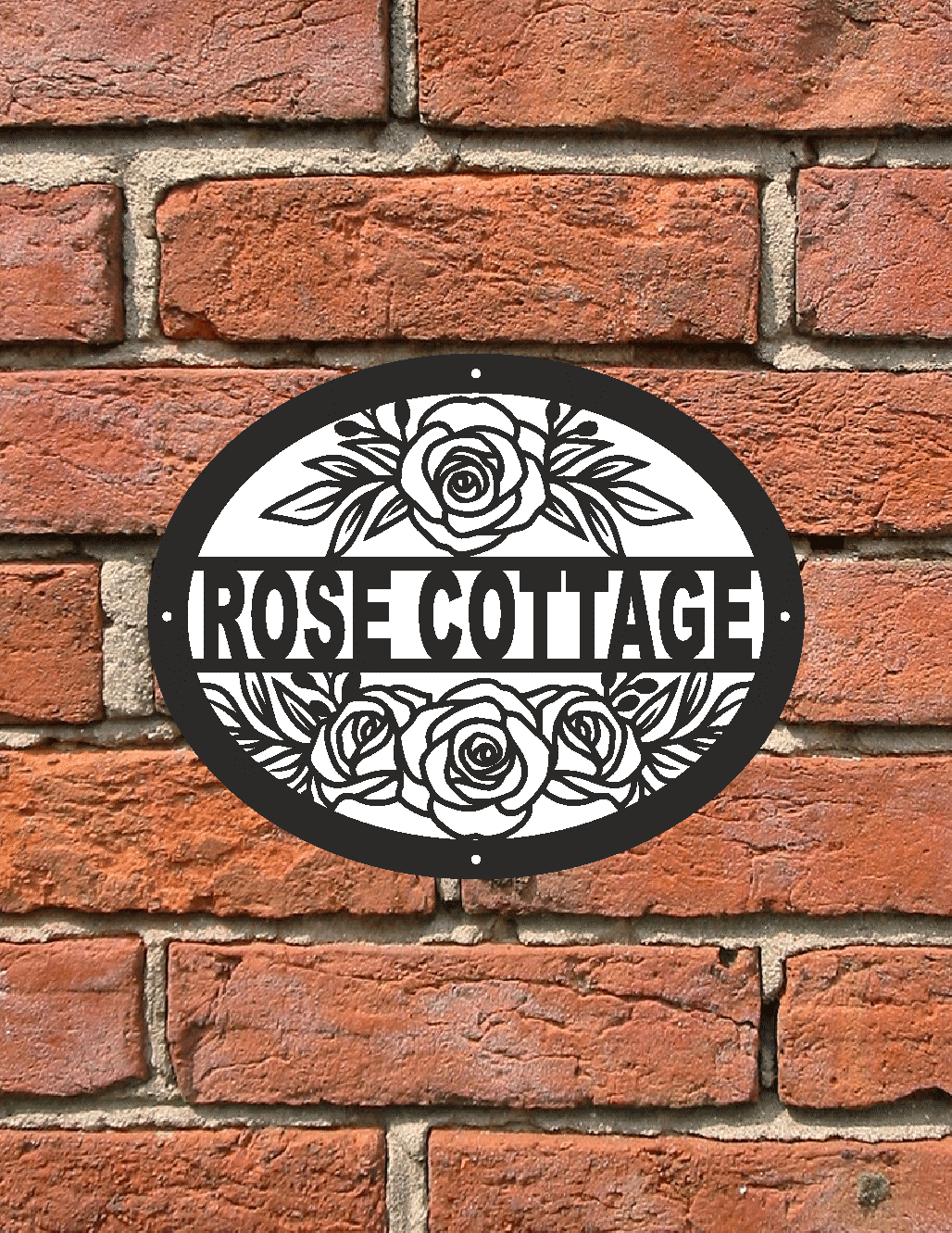 Personalised Door Number Plaque Sign With roses | John Alans