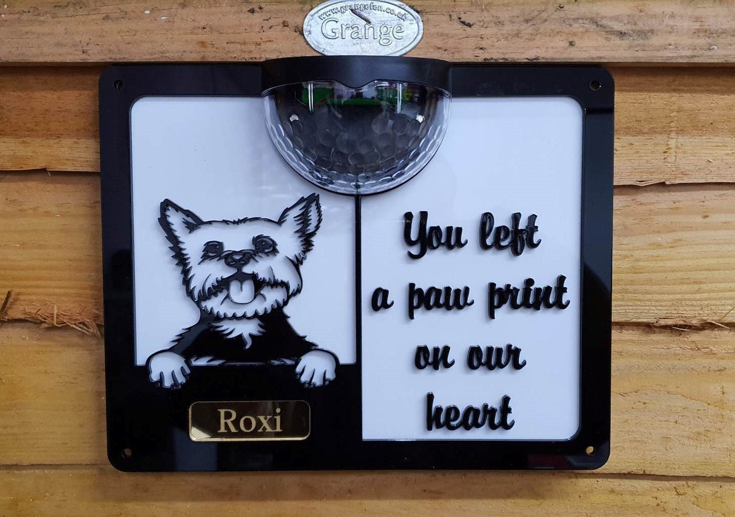 Personalised In Loving Memory Dog Solar Wall Plaque (dog breeds R to Z) | John Alans