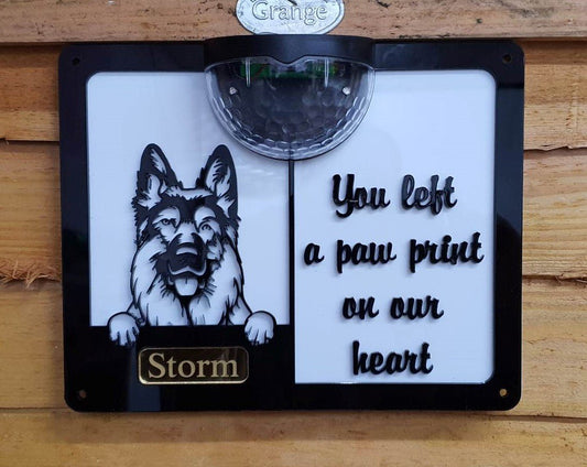 Personalised In Loving Memory Dog Solar Wall Plaque (dog breeds F to | John Alans