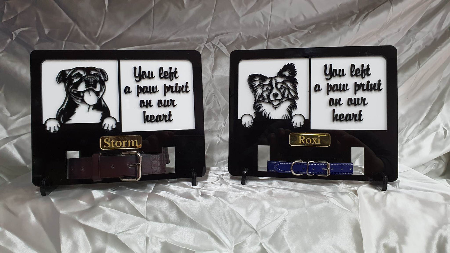 Personalised In Loving Memory Your Dogs Collar Display Stand (dog breeds R to Z) | John Alans