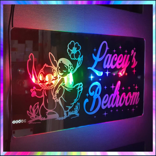 Rainbow L.E.D Mirror Stitch Any name