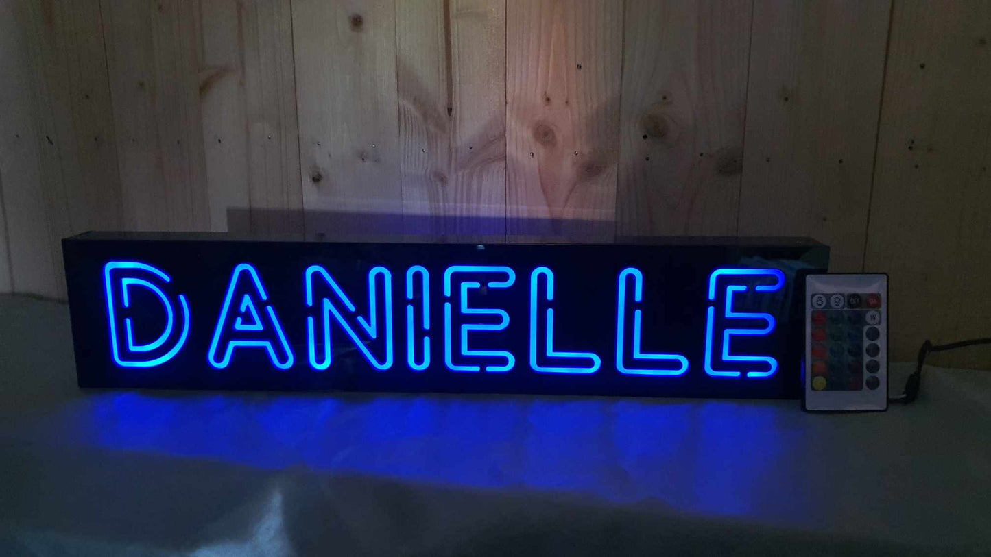 Personalised Neon Effect Name Light Up to 8 Letters RGB | John Alans