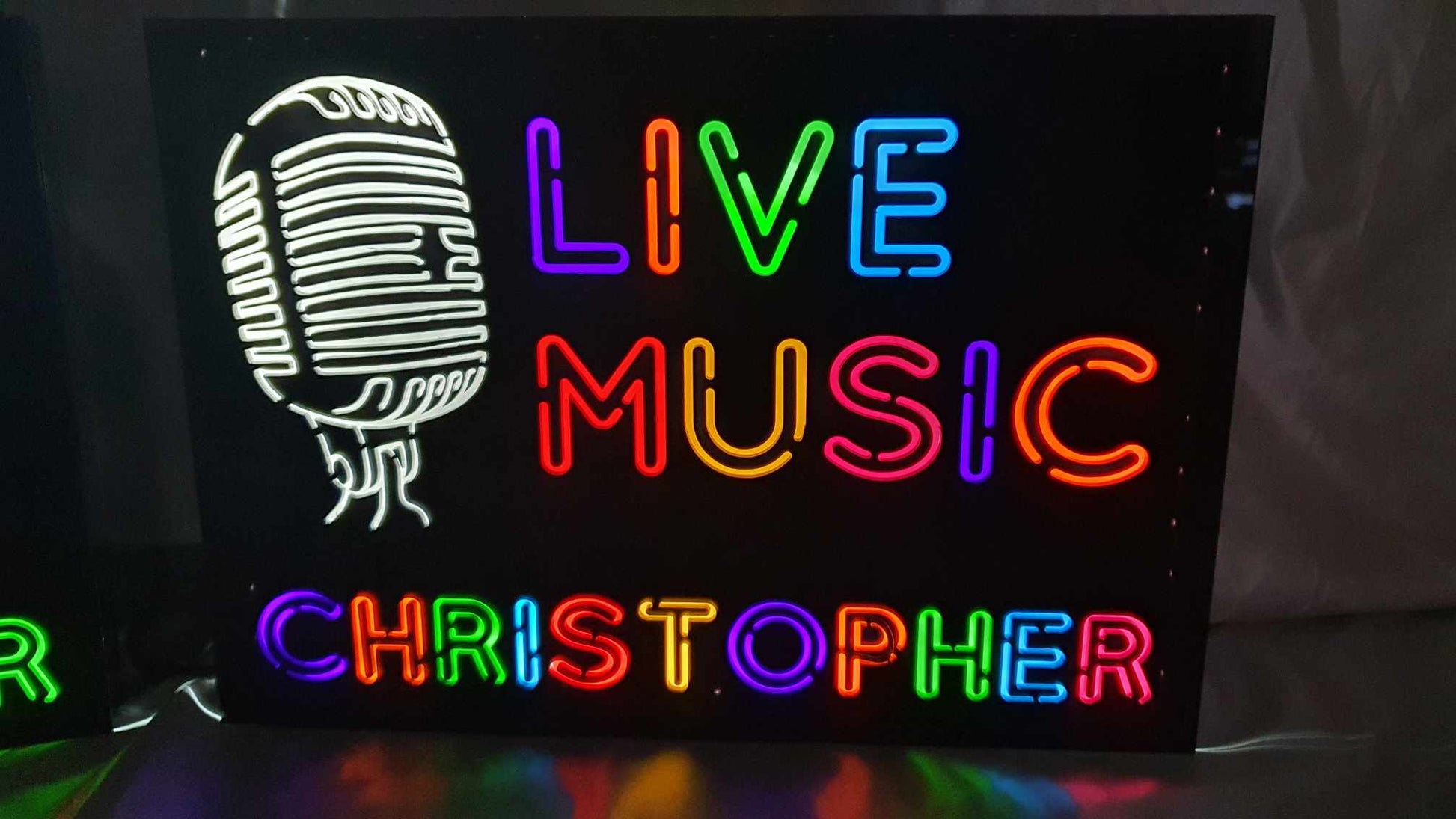 Personalised Neon Effect Name Light with Live Music | John Alans