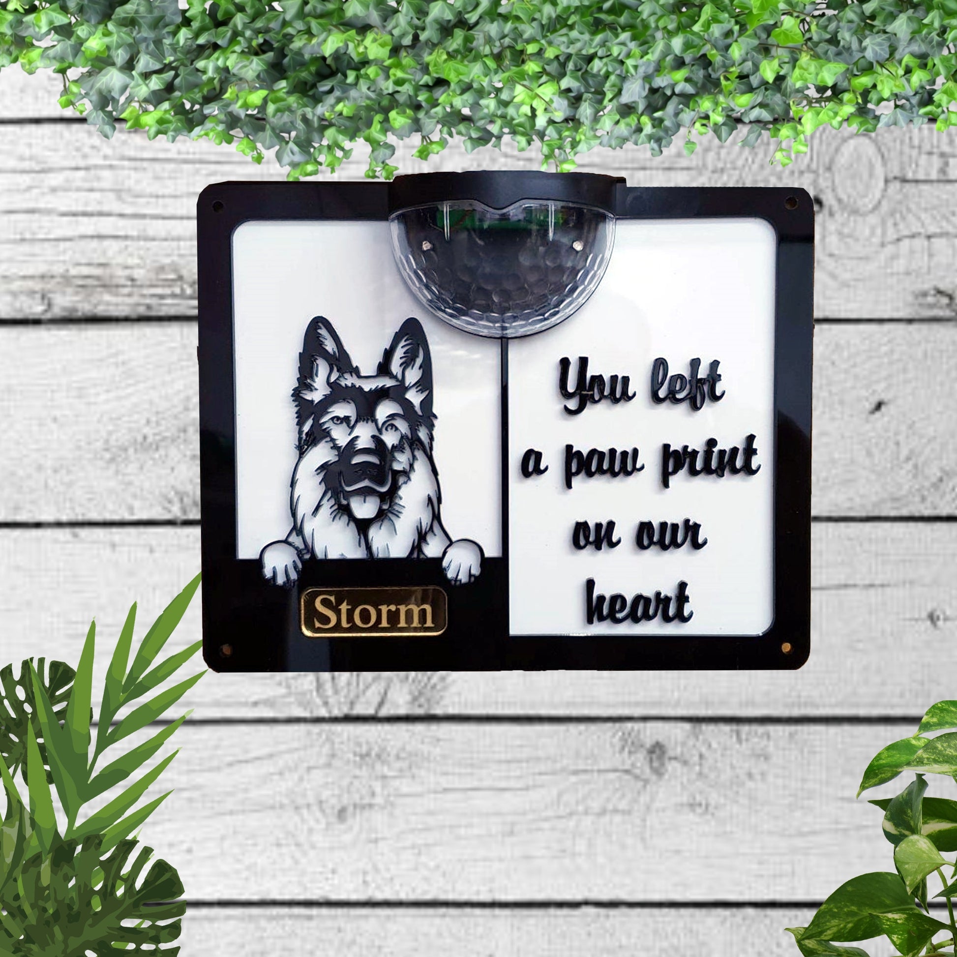 Dog Memorial Solar Wall plaque (dog breeds E to O) | John Alans