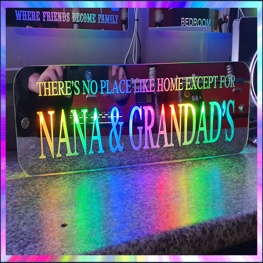 Rainbow L.E.D Mirror Nana And Grandads