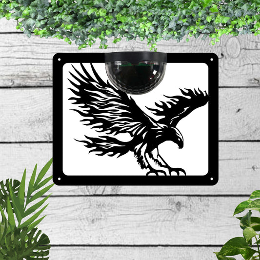 Garden Solar Light Wall Plaque featuring an Eagle | John Alans