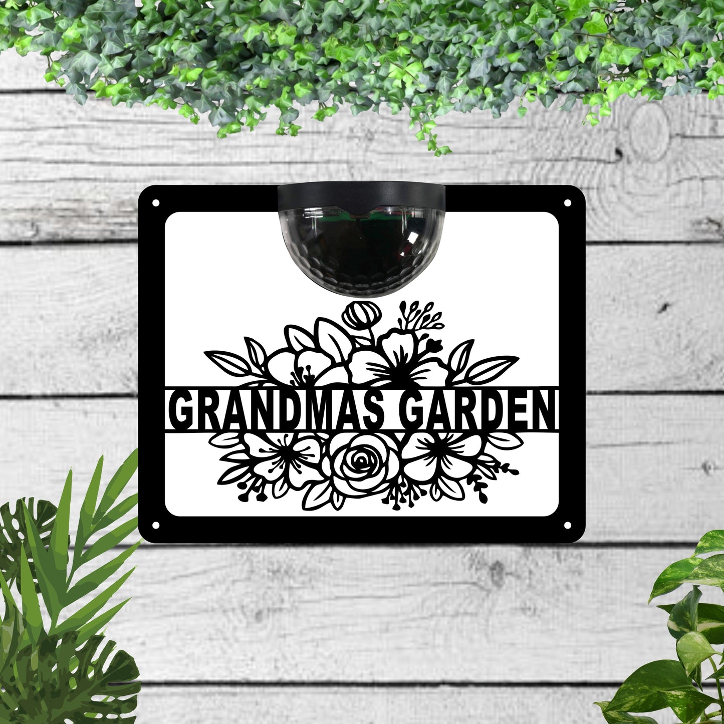 Garden Solar Light Wall Plaque for Grandmas Garden | John Alans