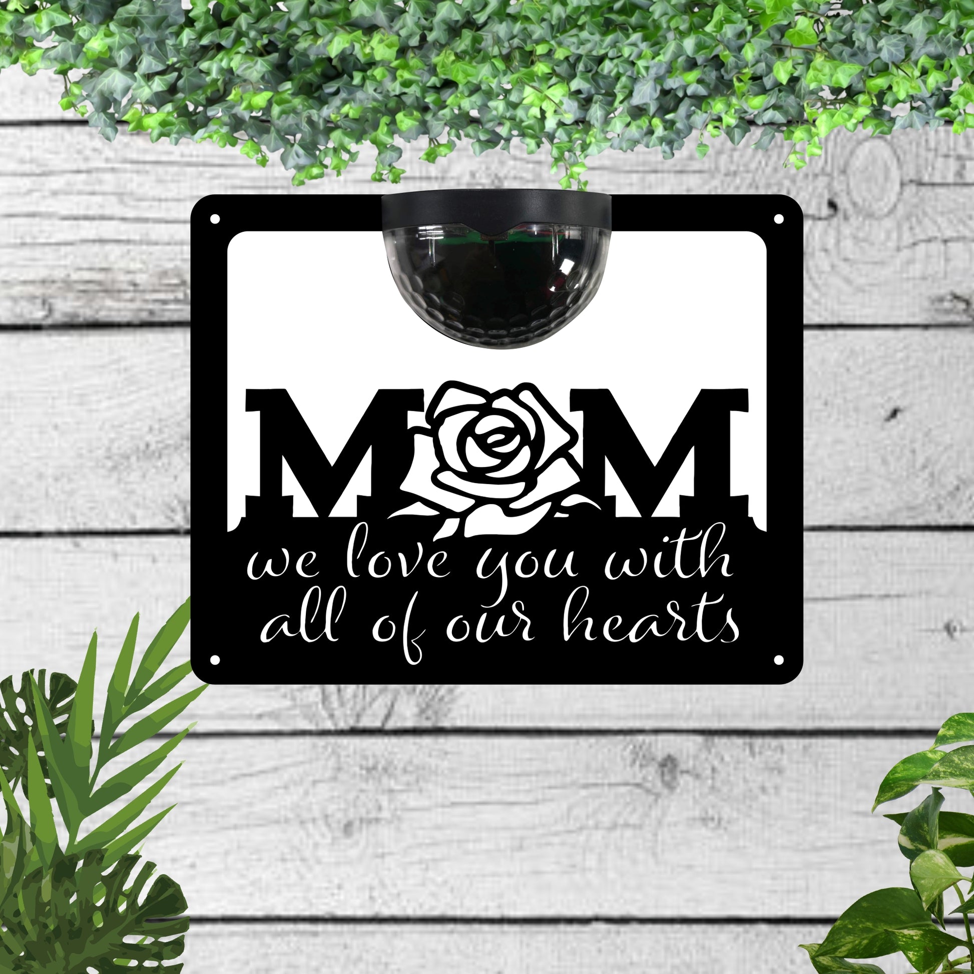 Garden Solar Light Wall Plaque Mum With Rose Mothers Day Plaque | John Alans