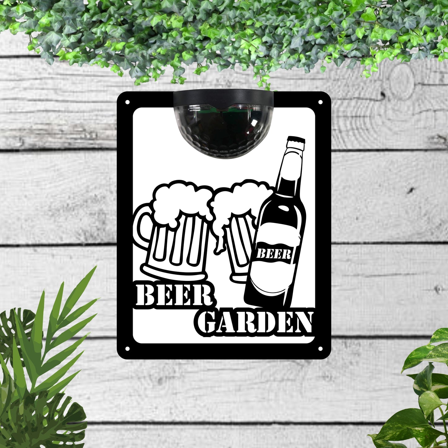 Garden Solar Light Wall Plaque For a Beer Garden | John Alans