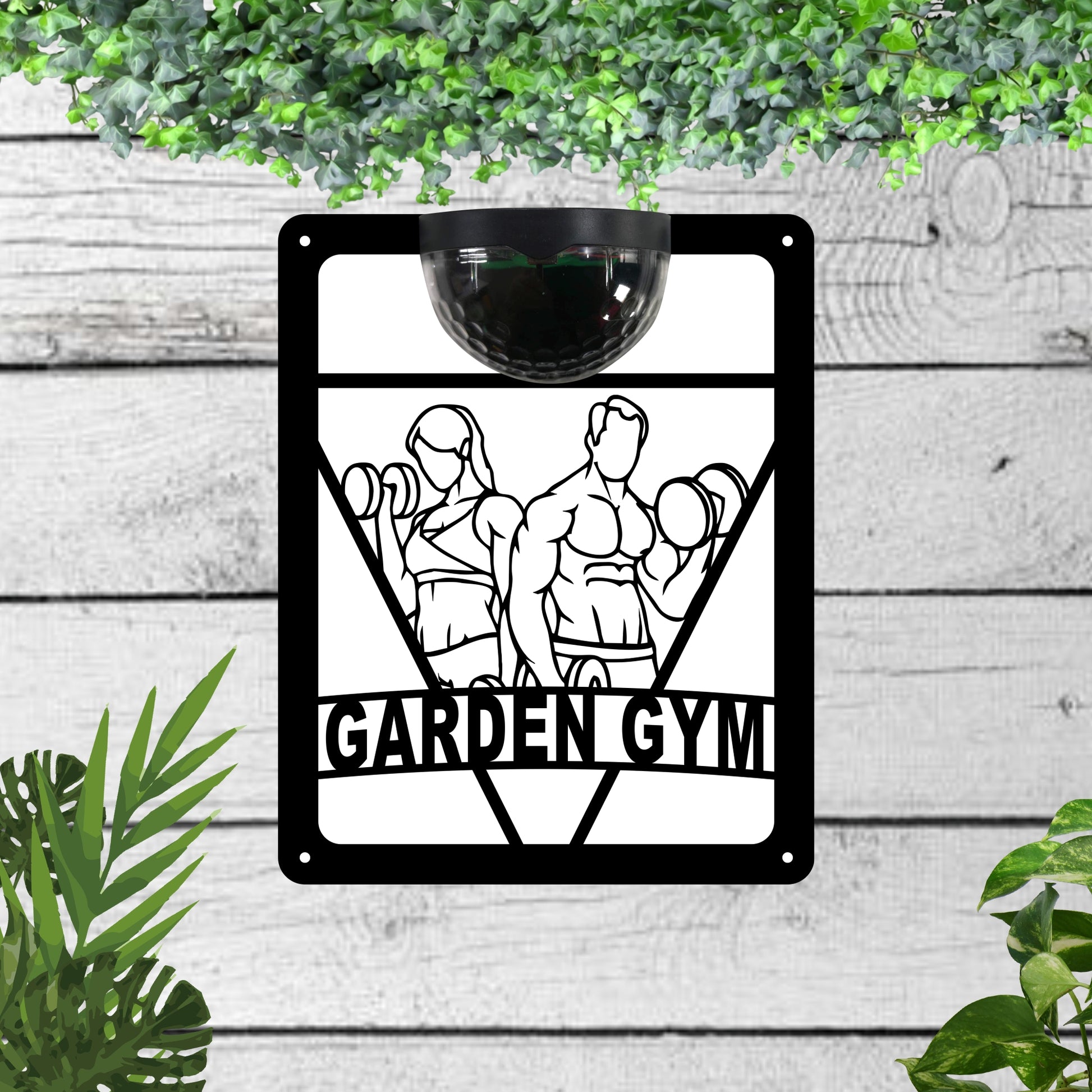 Garden Solar Light Wall Plaque For a Garden Gym | John Alans