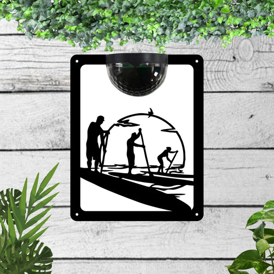 Garden solar wall plaque featuring surfers | John Alans