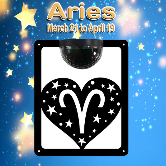 Garden Solar Light Wall Plaque featuring Star Sign Aries | John Alans