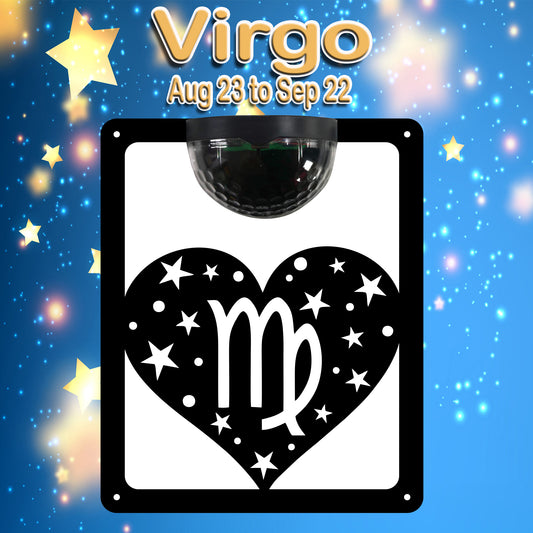Garden Solar Light Wall Plaque featuring Star Sign Virgo | John Alans