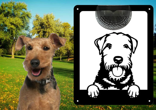 Garden Solar Light Wall Plaque Featuring a welsh terrier | John Alans